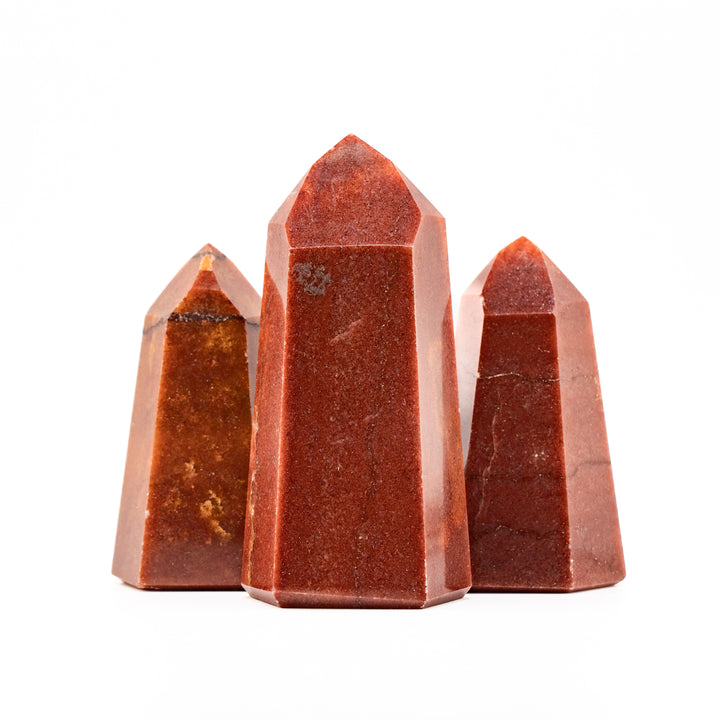 Natural Red Quartz Crystal Obelisk Tower - Healing Gemstone Decoration, Meditation Therapy Gifts