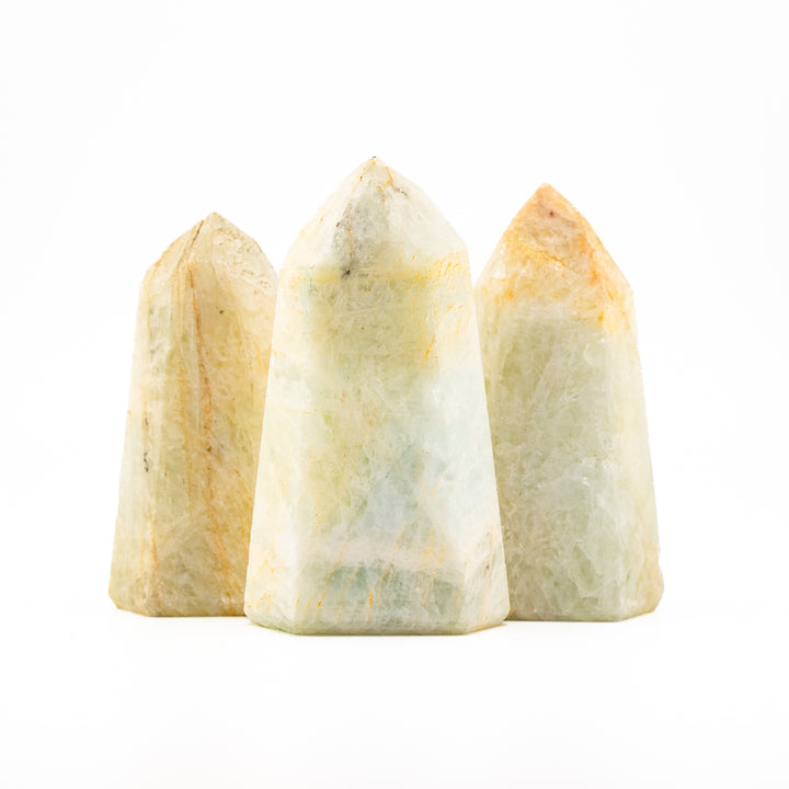 Natural Aquamarine Crystal Obelisk Tower - Healing Gemstone Decoration, Meditation Therapy Gifts