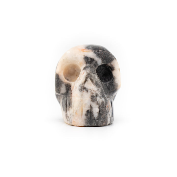 Natural Zebra Jasper Crystal Skull – Balance, Grounding, & Courage