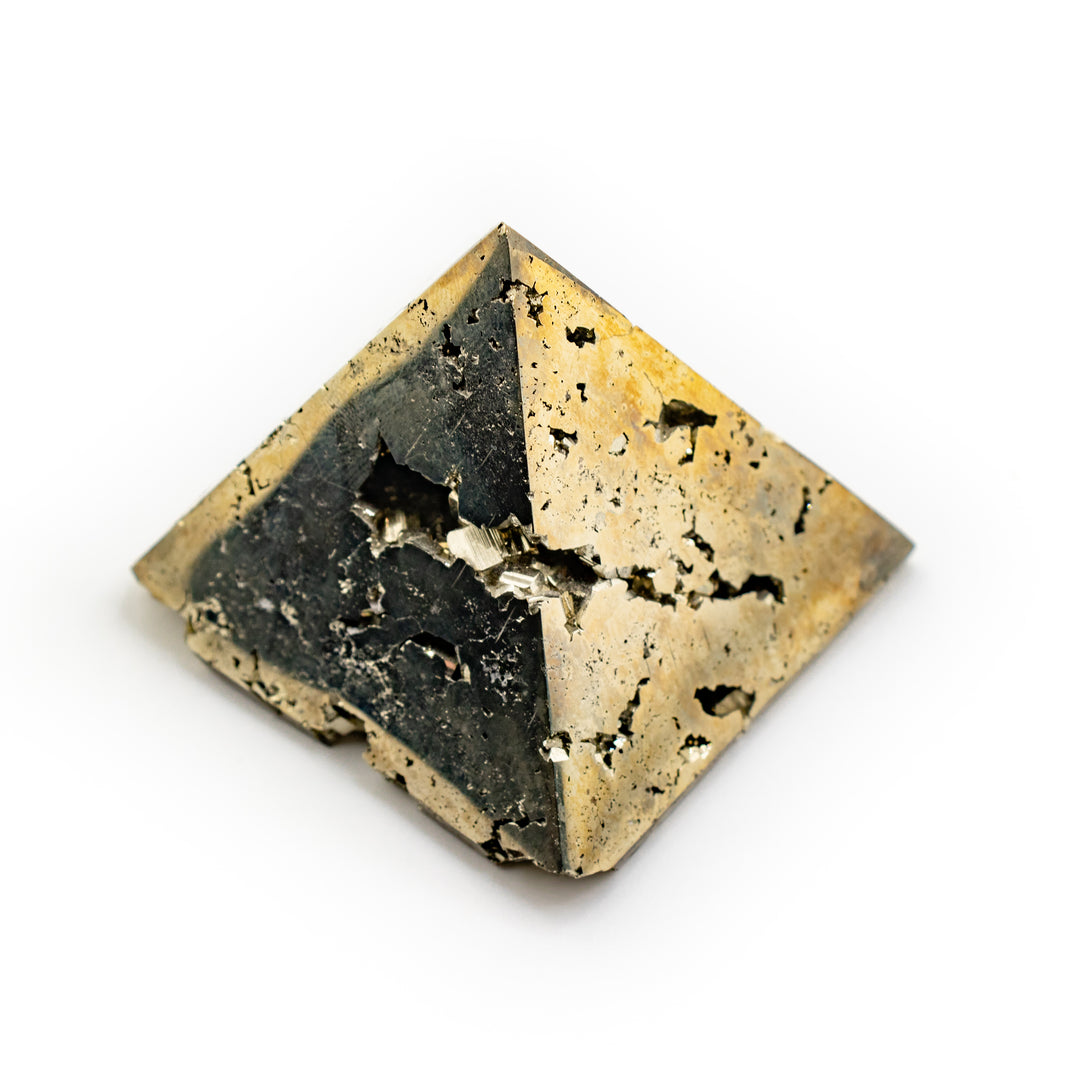 Natural Pyrite Crystal Pyramid - Healing Gemstone Decoration, Meditation Therapy Gifts