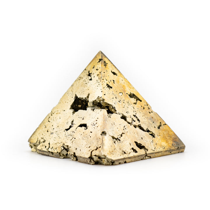 Natural Pyrite Crystal Pyramid - Healing Gemstone Decoration, Meditation Therapy Gifts