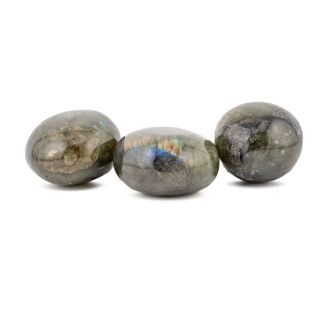 Natural Labradorite Palm Stone Crystal - Polished Healing Crystal, Oval Therapy Gemstone