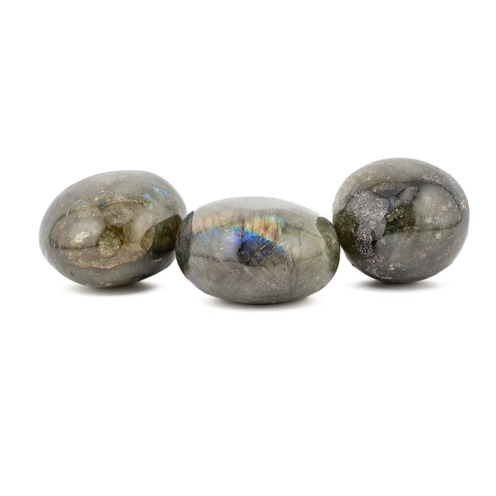 Natural Labradorite Palm Stone Crystal - Polished Healing Crystal, Oval Therapy Gemstone