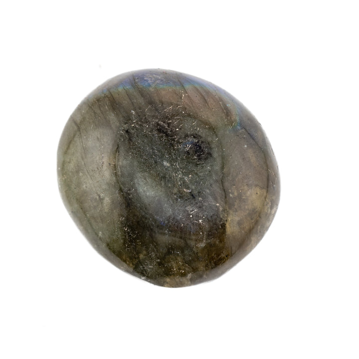 Natural Labradorite Palm Stone Crystal - Polished Healing Crystal, Oval Therapy Gemstone