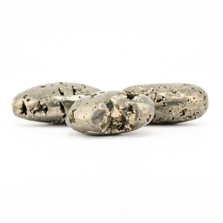 Cristal de pyrite naturelle - Cristal de guérison poli, pierre précieuse de thérapie ovale