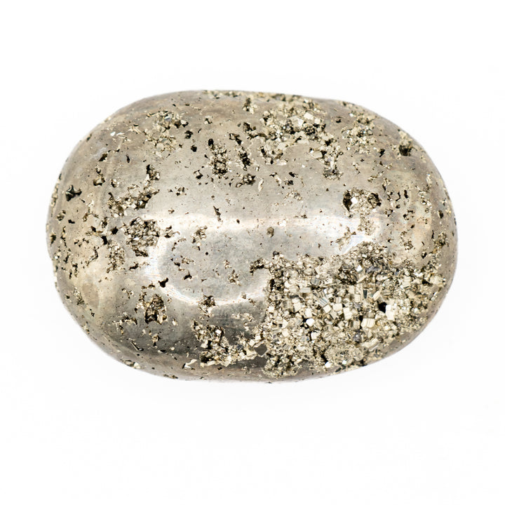 Cristal de pyrite naturelle - Cristal de guérison poli, pierre précieuse de thérapie ovale