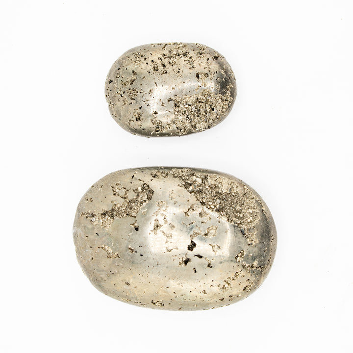 Cristal de pyrite naturelle - Cristal de guérison poli, pierre précieuse de thérapie ovale