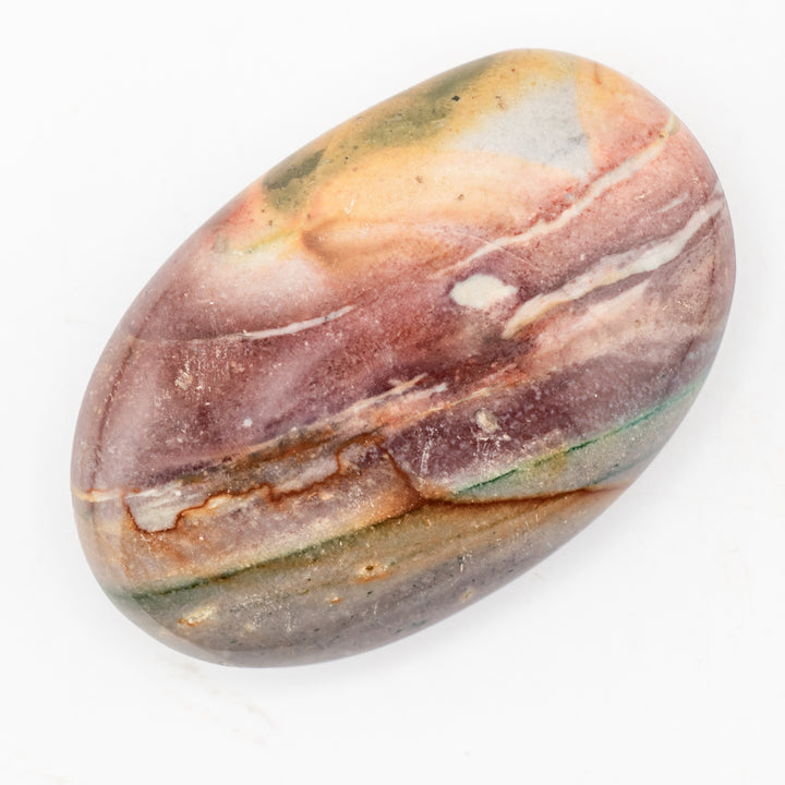 Jaspe polychrome naturel, pierre de palmier, cristal de guérison poli, pierre précieuse de thérapie ovale
