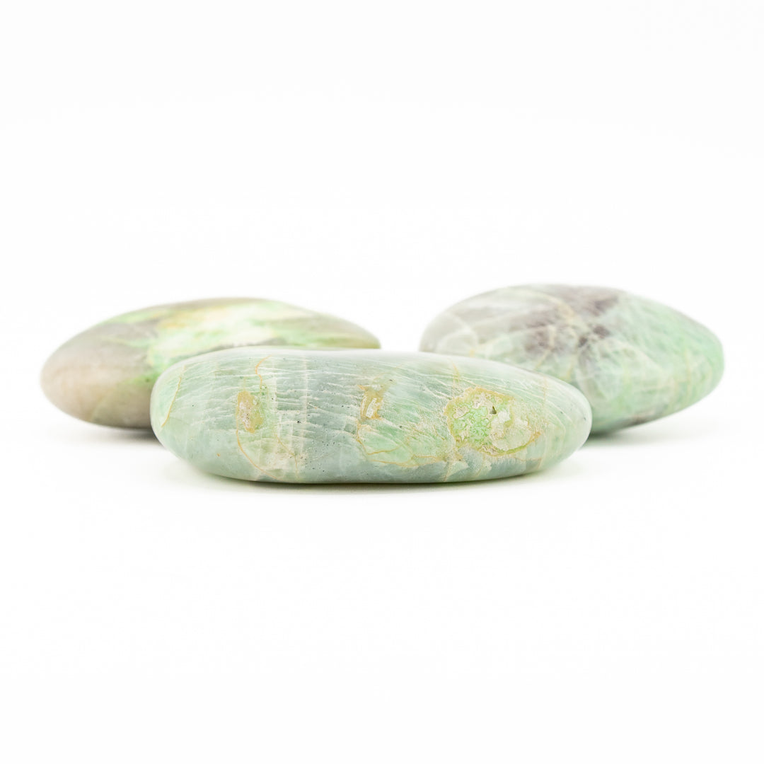 Cristal de palmier en opale verte naturelle - Cristal de guérison poli, pierre précieuse de thérapie ovale