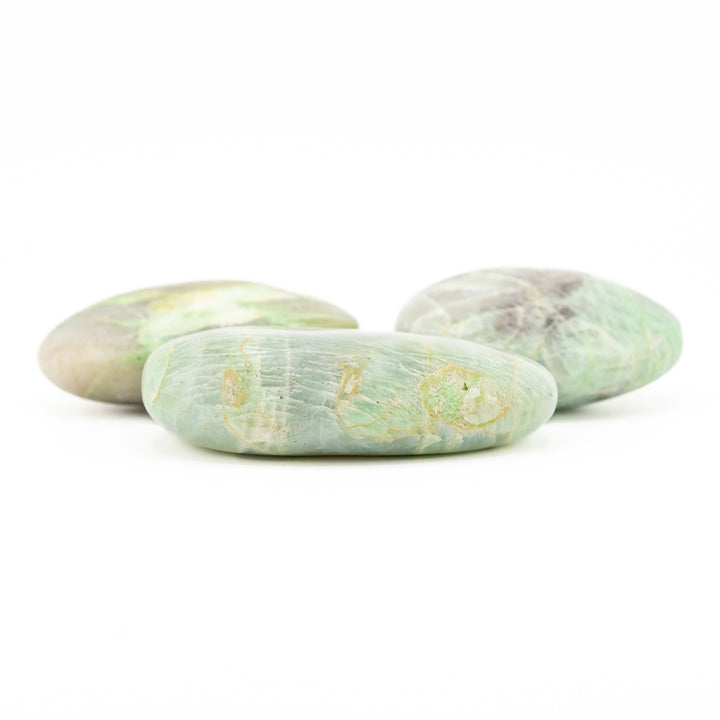 Cristal de palmier en opale verte naturelle - Cristal de guérison poli, pierre précieuse de thérapie ovale