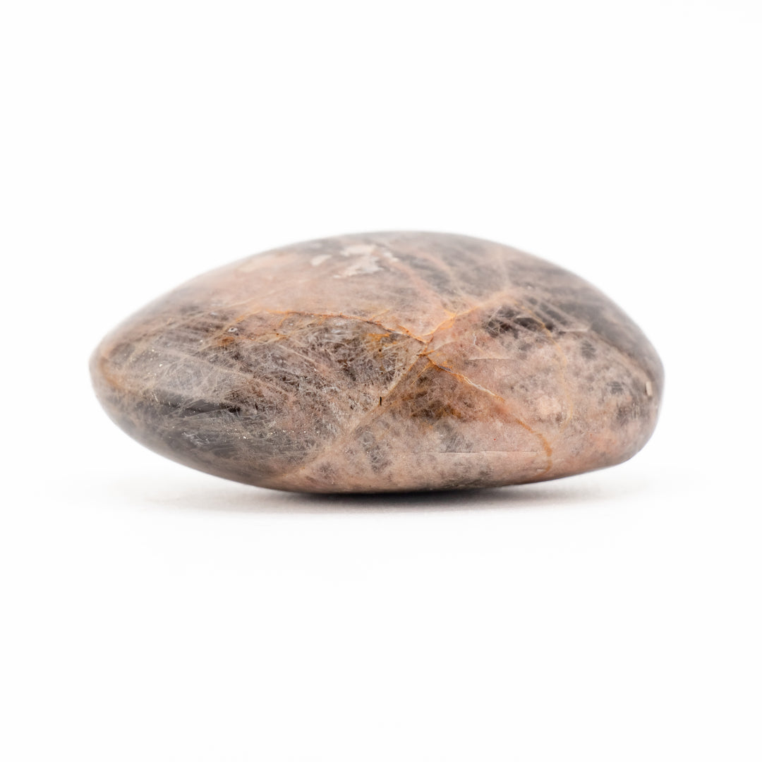 Natural Black Moonstone Palm Stone Crystal - Polished Healing Crystal, Oval Therapy Gemstone