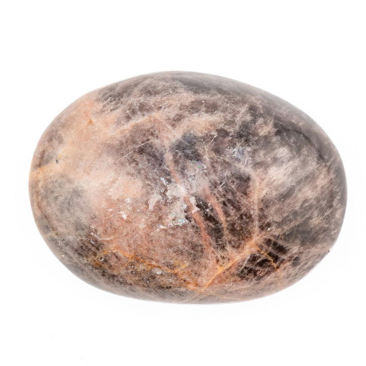 Natural Black Moonstone Palm Stone Crystal - Polished Healing Crystal, Oval Therapy Gemstone