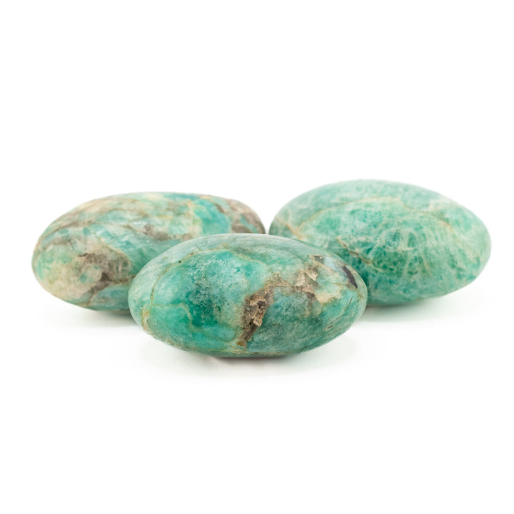 Pierre de palmier amazonite naturelle - Cristal de guérison poli, pierre précieuse de thérapie ovale