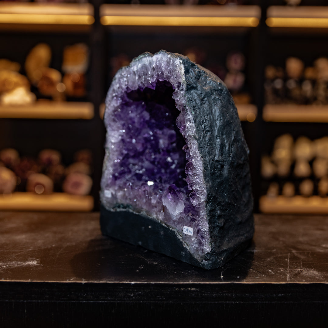 Deep Purple Amethyst Cathedral Geode | 7.4kg Museum-Grade Crystal Specimen | Large Luxury Home Decor Statement Piece