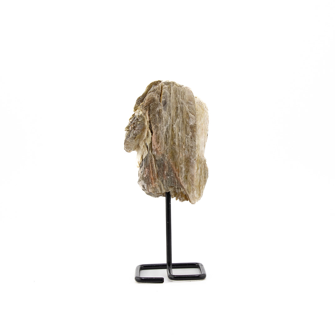 Natural Gold Mica Crystal on Metal Stand - Healing Gemstone Decoration, Meditation Therapy Gifts