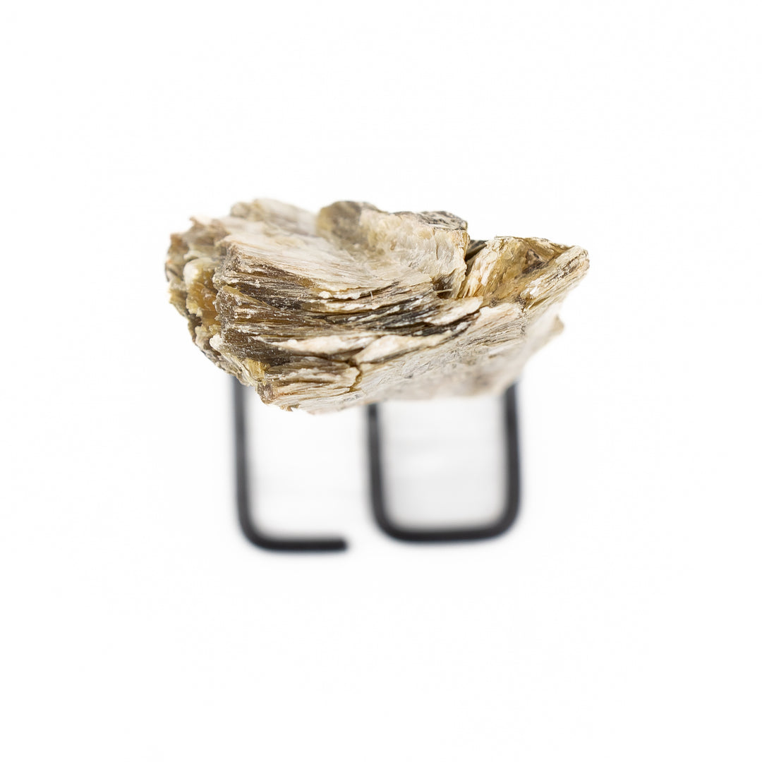 Natural Gold Mica Crystal on Metal Stand - Healing Gemstone Decoration, Meditation Therapy Gifts