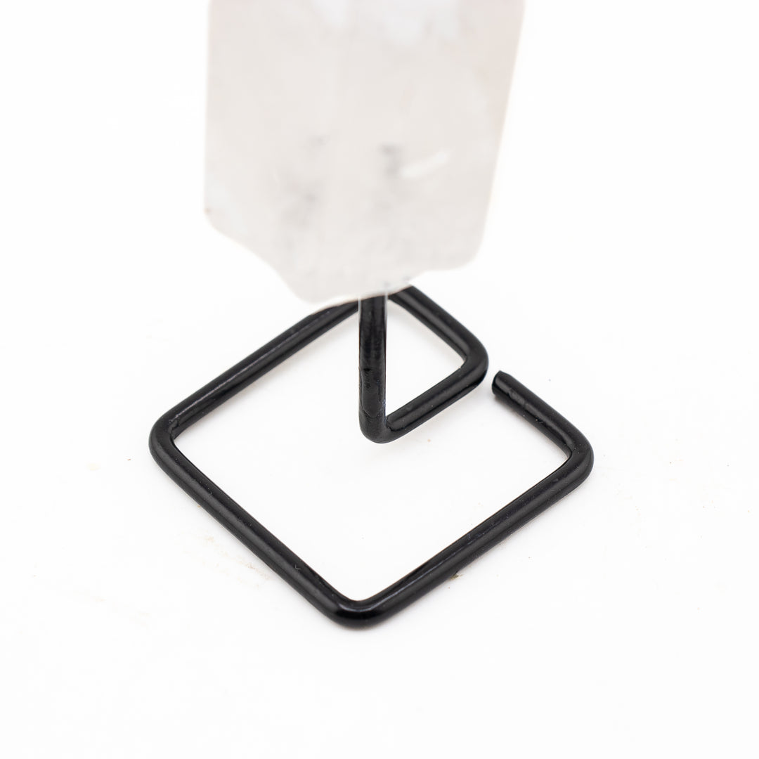 Natural Clear Quartz Crystal on Metal Stand - Healing Gemstone Decoration, Meditation Therapy Gifts