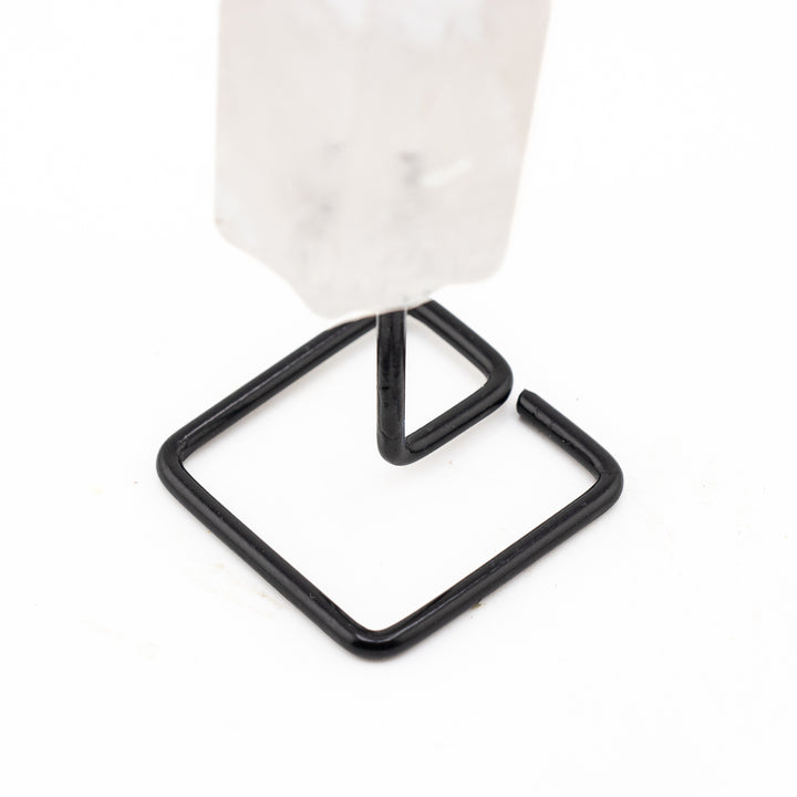 Natural Clear Quartz Crystal on Metal Stand - Healing Gemstone Decoration, Meditation Therapy Gifts