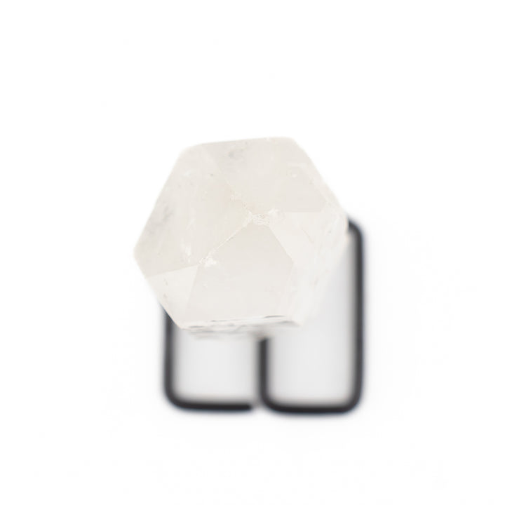 Natural Clear Quartz Crystal on Metal Stand - Healing Gemstone Decoration, Meditation Therapy Gifts