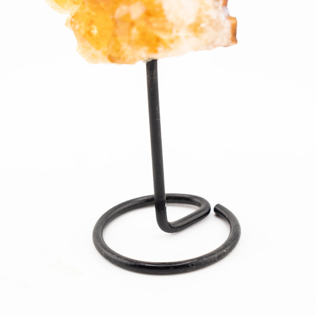 Natural Citrine Crystal on Metal Stand - Healing Gemstone Decoration, Meditation Therapy Gifts