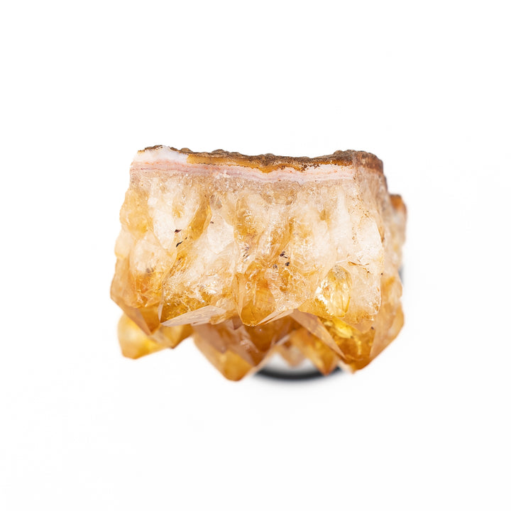 Natural Citrine Crystal on Metal Stand - Healing Gemstone Decoration, Meditation Therapy Gifts