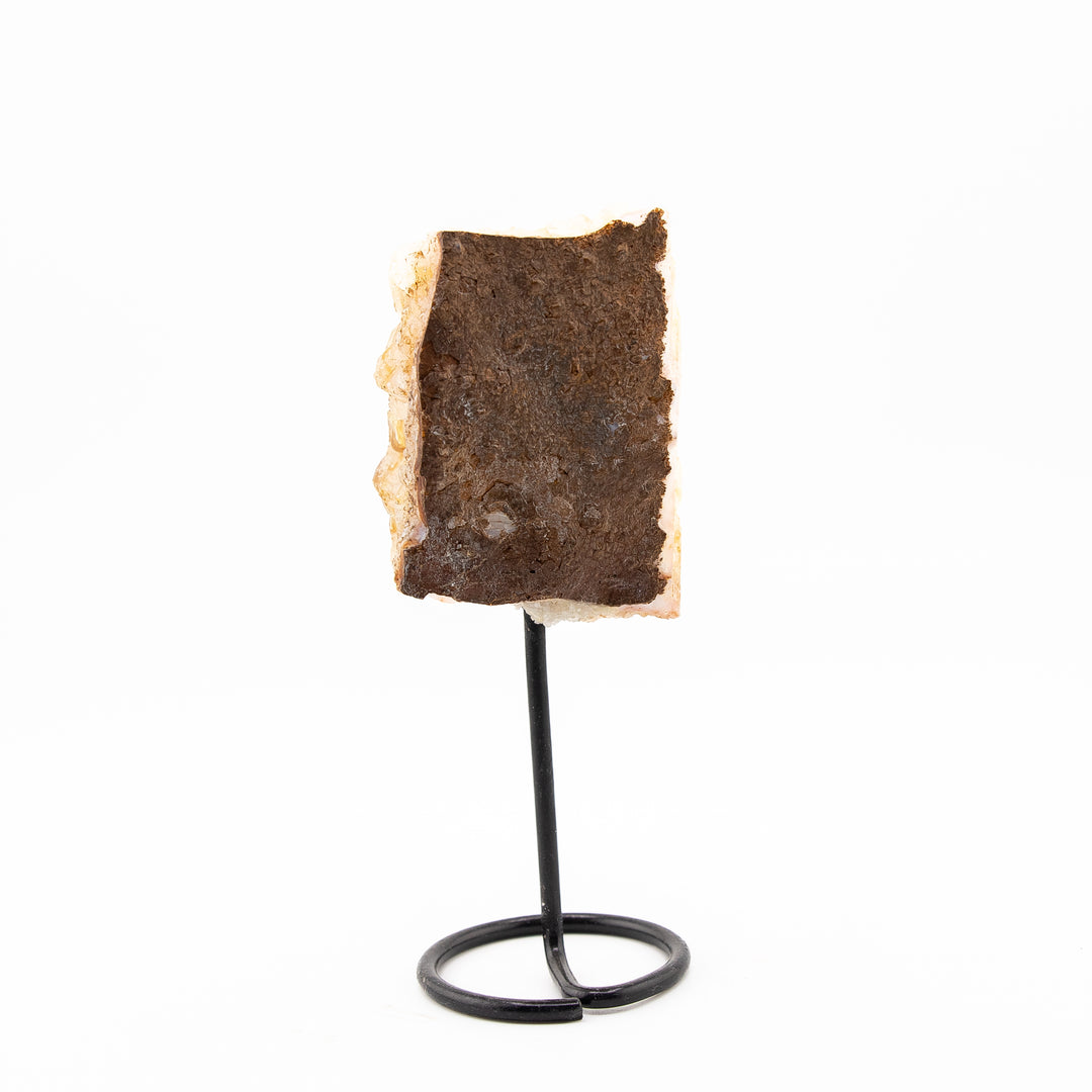 Natural Citrine Crystal on Metal Stand - Healing Gemstone Decoration, Meditation Therapy Gifts