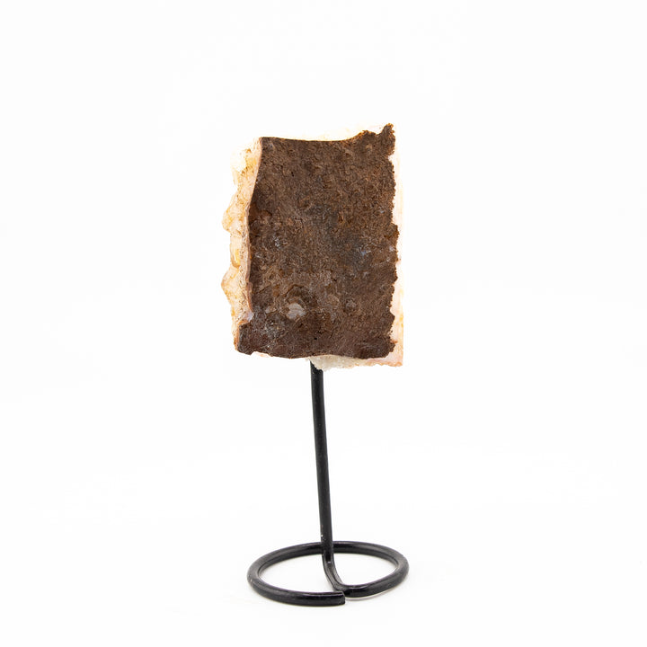 Natural Citrine Crystal on Metal Stand - Healing Gemstone Decoration, Meditation Therapy Gifts