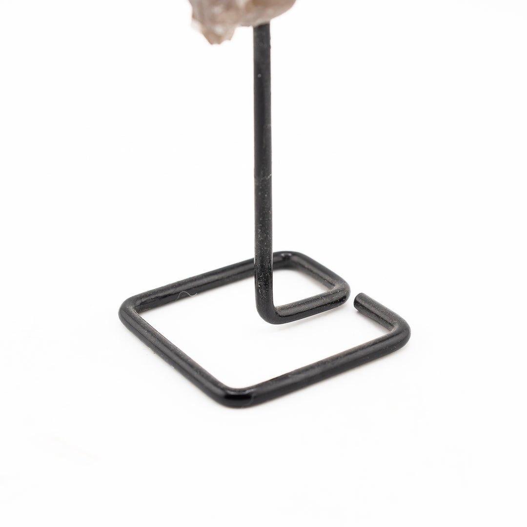 Natural Smoky Quartz Crystal on Metal Stand - Healing Gemstone Decoration, Meditation Therapy Gifts
