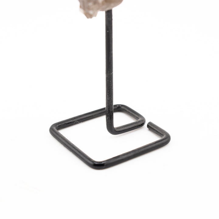 Natural Smoky Quartz Crystal on Metal Stand - Healing Gemstone Decoration, Meditation Therapy Gifts
