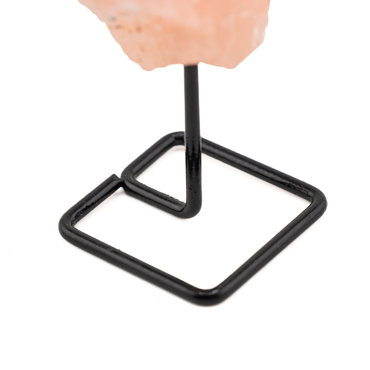 Natural Rose Quartz Crystal on Metal Stand - Healing Gemstone Decoration, Meditation Therapy Gifts