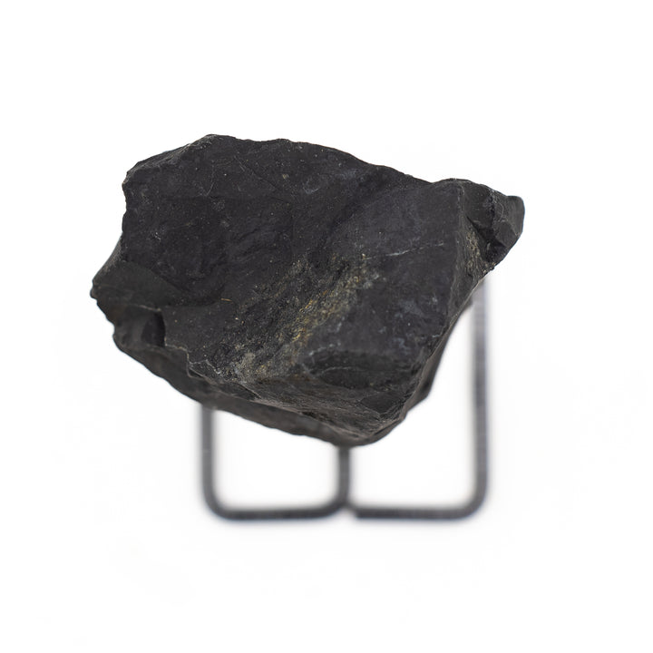 Natural Shungite Crystal on Metal Stand - Healing Gemstone Decoration, Meditation Therapy Gifts