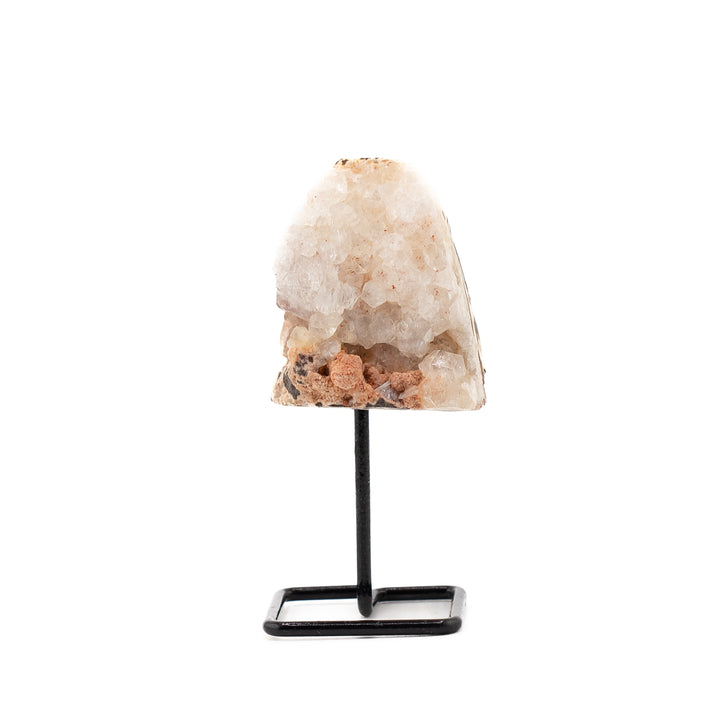Natural Zeolite Crystal on Metal Stand - Healing Gemstone Decoration, Meditation Therapy Gifts