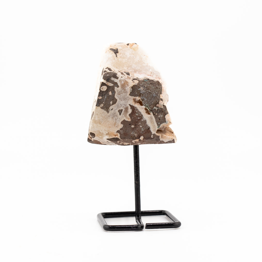 Natural Zeolite Crystal on Metal Stand - Healing Gemstone Decoration, Meditation Therapy Gifts