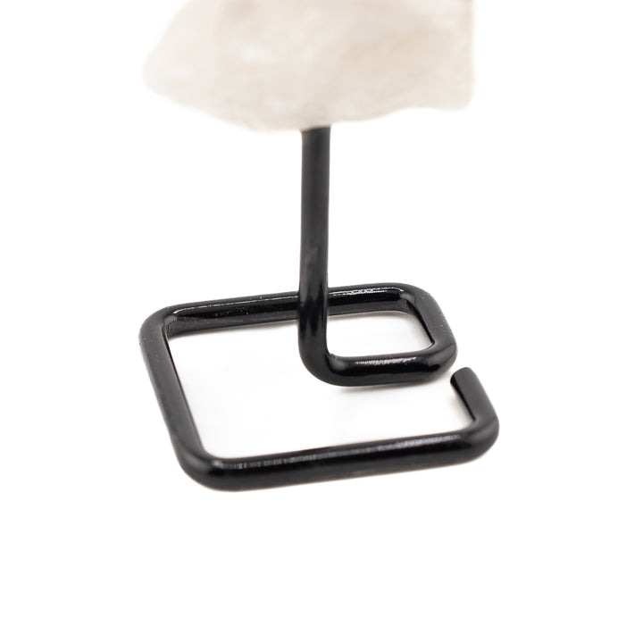 Natural Routilated Quartz Crystal on Metal Stand - Healing Gemstone Decoration, Meditation Therapy Gifts