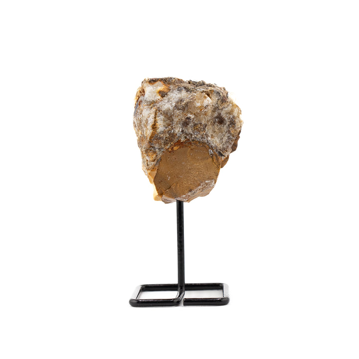 Natural Yellow Cobra Jasper Crystal on Metal Stand - Healing Gemstone Decoration, Meditation Therapy Gifts