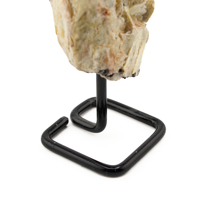 Natural Gold Mica Crystal on Metal Stand - Healing Gemstone Decoration, Meditation Therapy Gifts