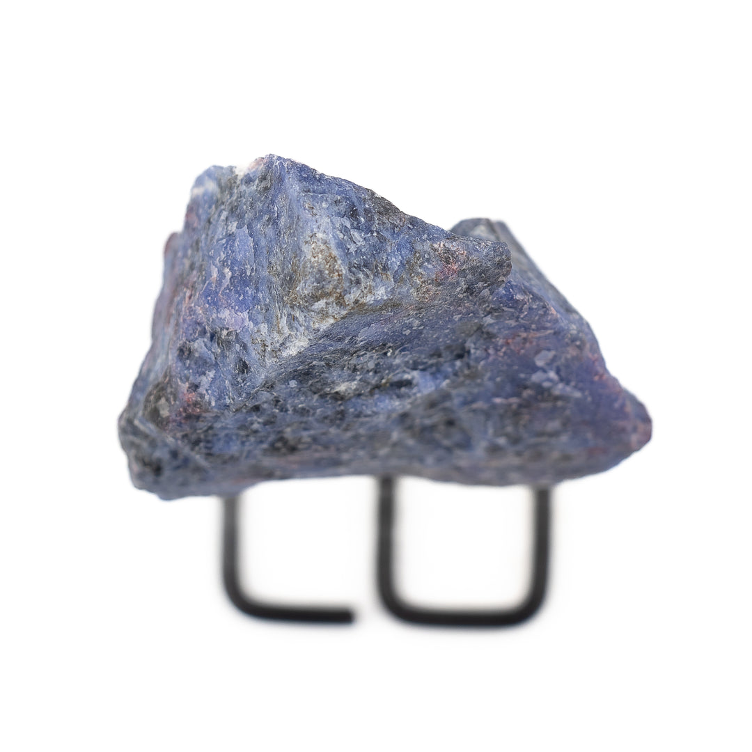 Natural Sodalite Crystal on Metal Stand - Healing Gemstone Decoration, Meditation Therapy Gifts