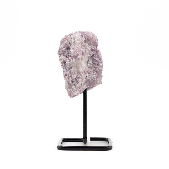 Natural Lepidolite Crystal on Metal Stand - Healing Gemstone Decoration, Meditation Therapy Gifts