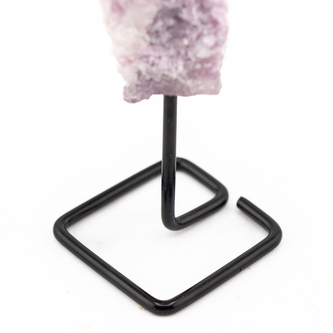 Natural Lepidolite Crystal on Metal Stand - Healing Gemstone Decoration, Meditation Therapy Gifts