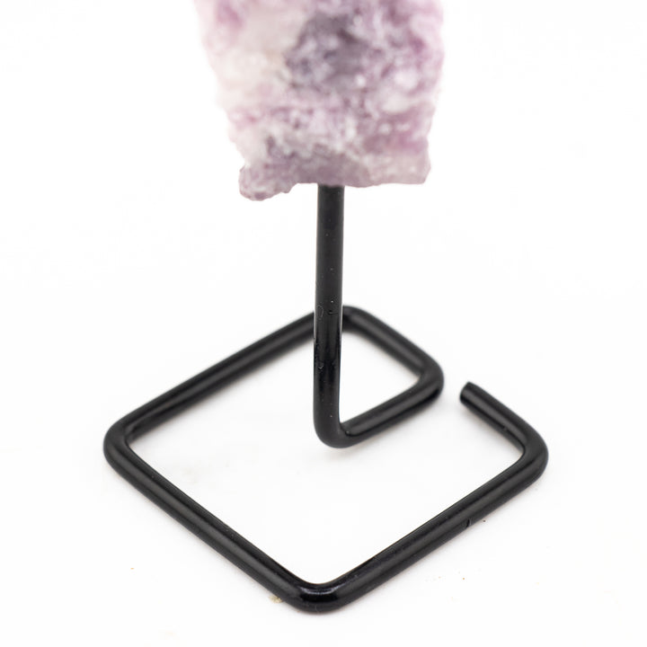 Natural Lepidolite Crystal on Metal Stand - Healing Gemstone Decoration, Meditation Therapy Gifts