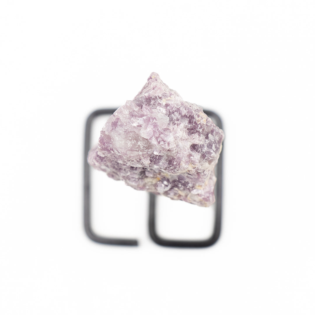 Natural Lepidolite Crystal on Metal Stand - Healing Gemstone Decoration, Meditation Therapy Gifts
