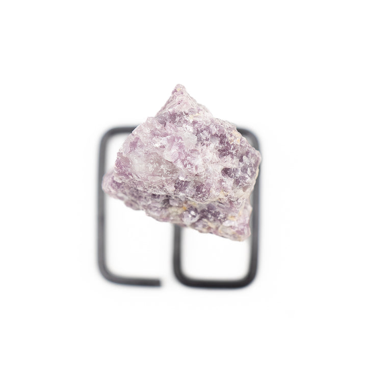 Natural Lepidolite Crystal on Metal Stand - Healing Gemstone Decoration, Meditation Therapy Gifts