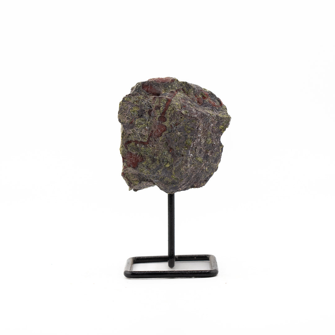 Natural Dragon Jasper Crystal on Metal Stand - Healing Gemstone Decoration, Meditation Therapy Gifts