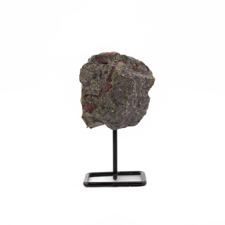 Natural Dragon Jasper Crystal on Metal Stand - Healing Gemstone Decoration, Meditation Therapy Gifts
