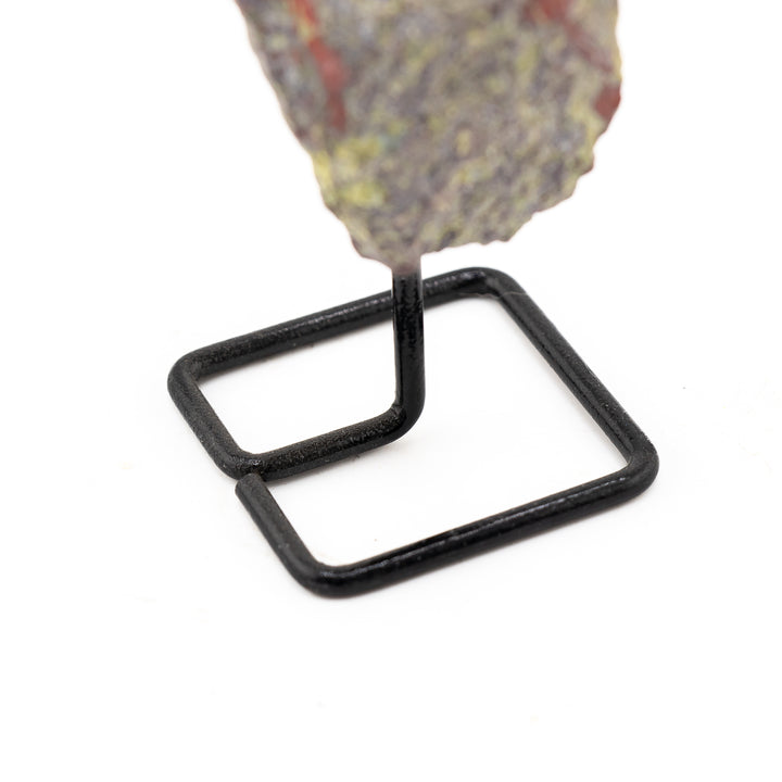 Natural Dragon Jasper Crystal on Metal Stand - Healing Gemstone Decoration, Meditation Therapy Gifts