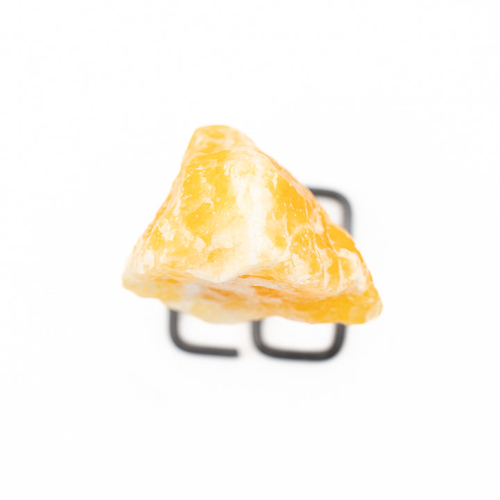 Natural Orange Calcite Crystal on Metal Stand - Healing Gemstone Decoration, Meditation Therapy Gifts