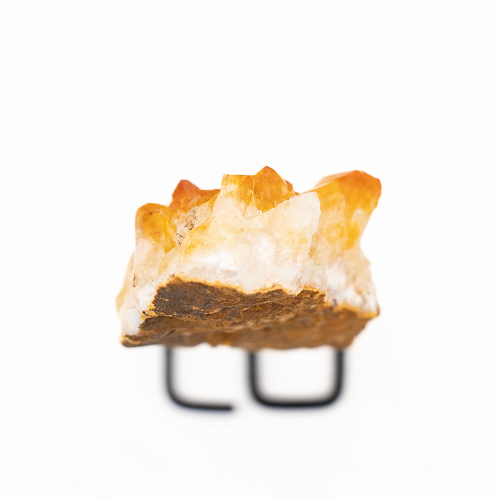 Natural Citrine Crystal on Metal Stand - Healing Gemstone Decoration, Meditation Therapy Gifts