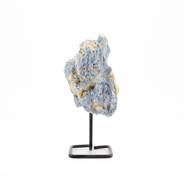 Natural Blue Kyanite Crystal on Metal Stand - Healing Gemstone Decoration, Meditation Therapy Gifts
