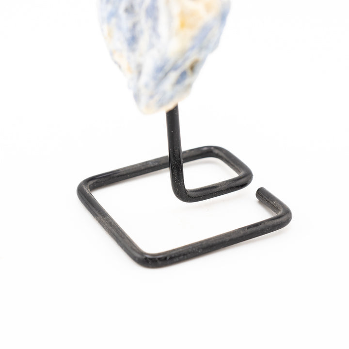 Natural Blue Kyanite Crystal on Metal Stand - Healing Gemstone Decoration, Meditation Therapy Gifts