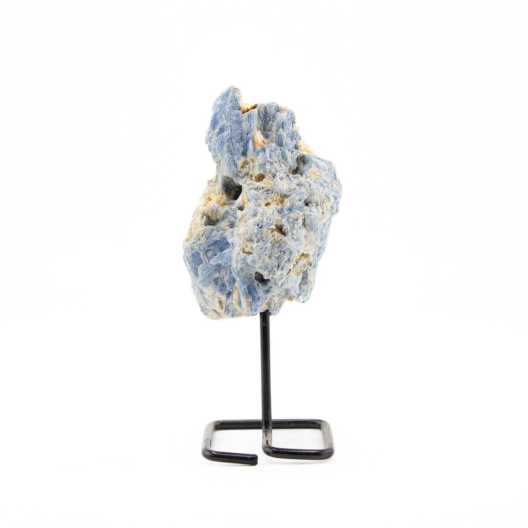 Natural Blue Kyanite Crystal on Metal Stand - Healing Gemstone Decoration, Meditation Therapy Gifts